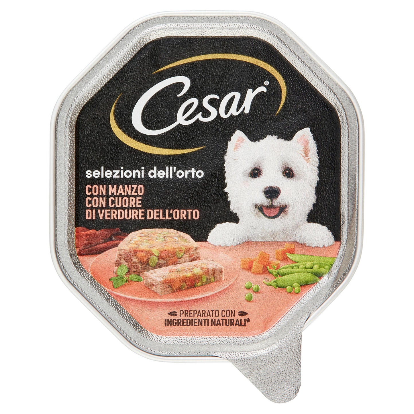 Cesar Selezioni dell'Orto Cibo Umido Cane in Vaschetta con Manzo e Cuore di Verdure dell'Orto 150 g (25522102)