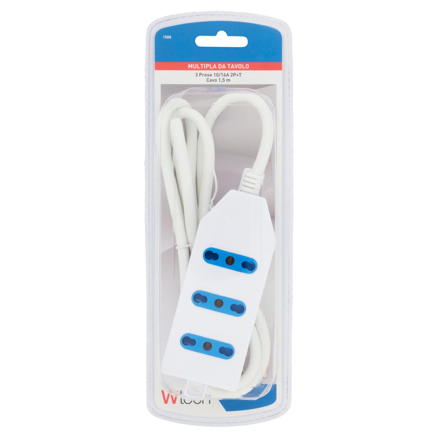 Wtech Multipla da Tavolo 3 Prese 10/16A 2P+T Cavo 1,5 m (25614044)
