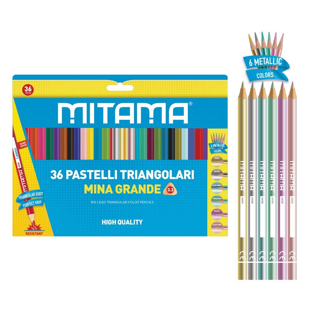 Mitama Pastelli Triangolari Laccato, mina 3.3, Scat.36 pz (25562107)