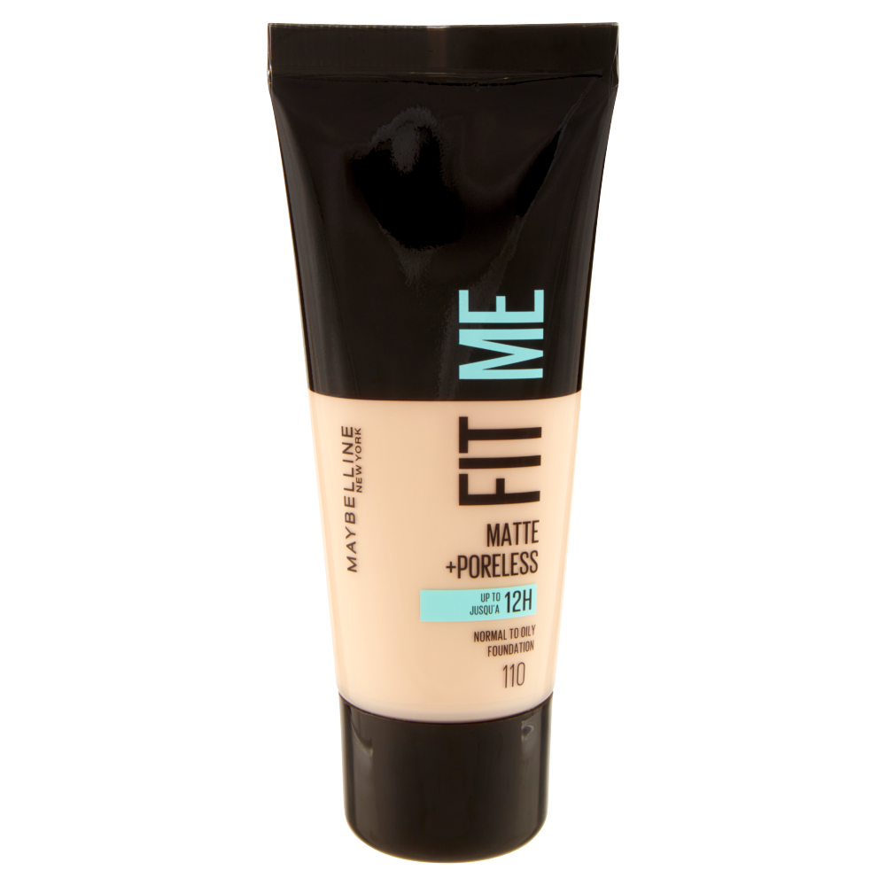 Maybelline New York Fondotinta Fit Me Matte&Poreless, Finish Opacizzante, 110 Porcelain 30 ml (25558888)