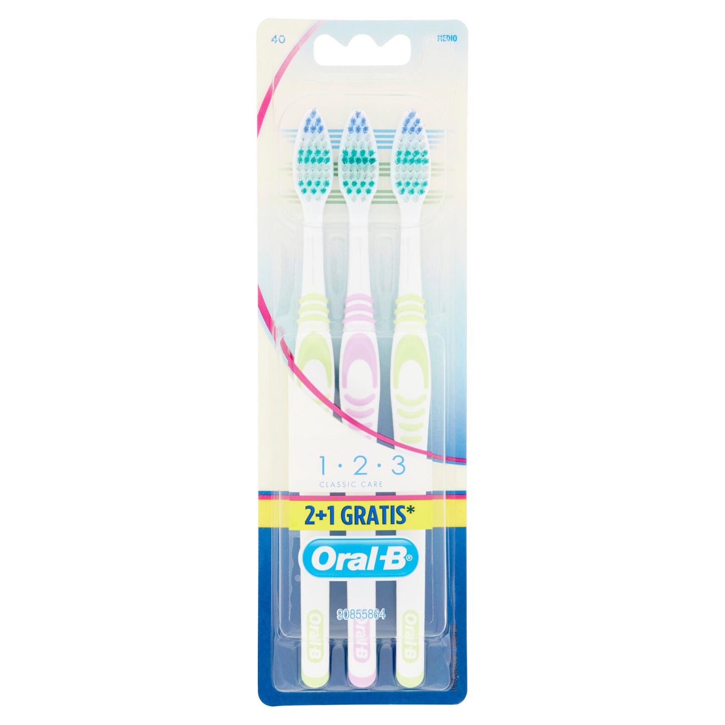 Oral-B Spazzolino Manuale 1 2 3 Classic Care 40 Medio 2+1 Gratis (25567179)