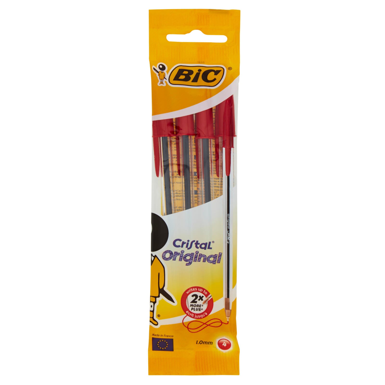 Bic Cristal original rossa 1.0 mm 4 pz (25520078)