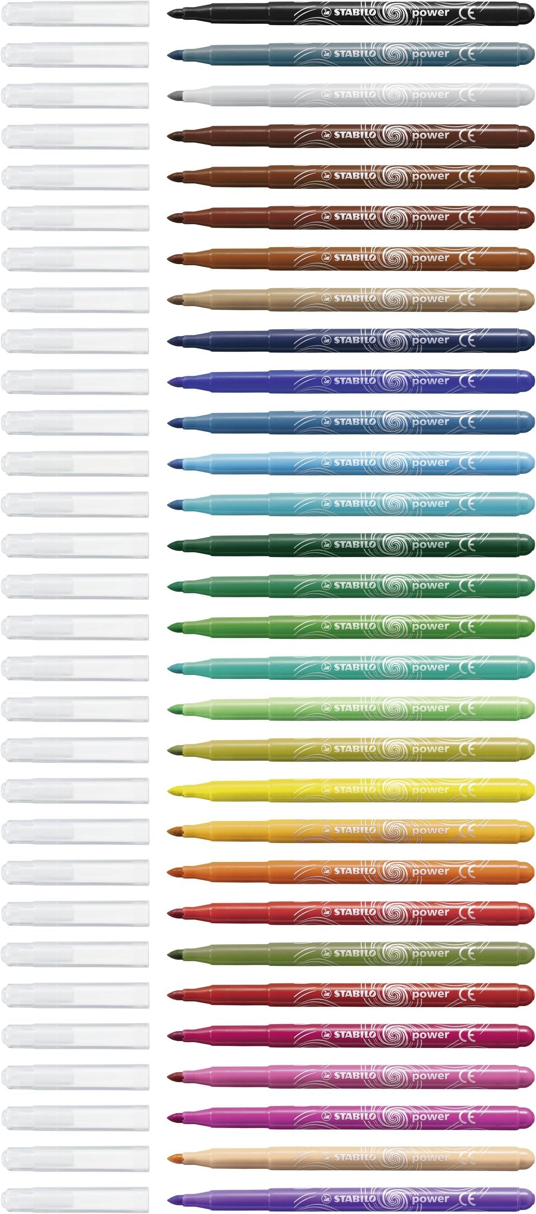 Pennarello - STABILO power - Punta Media - Astuccio da 30 - Colori assortiti (25572455)