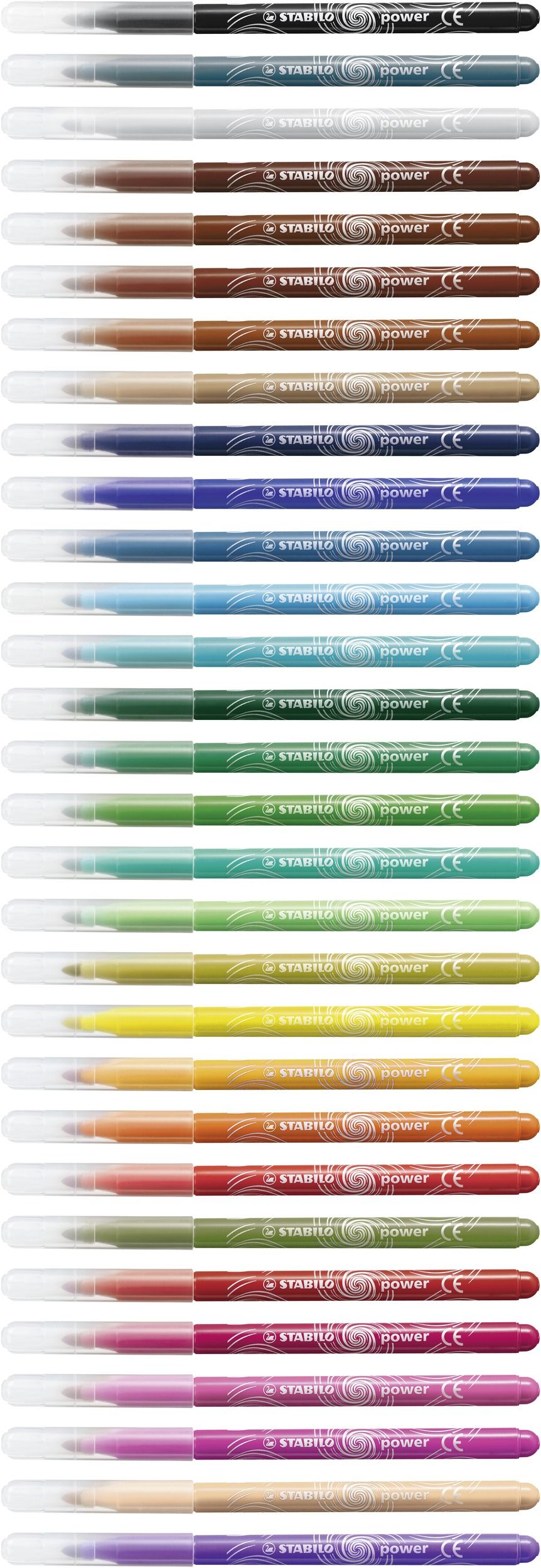 Pennarello - STABILO power - Punta Media - Astuccio da 30 - Colori assortiti (25572457)