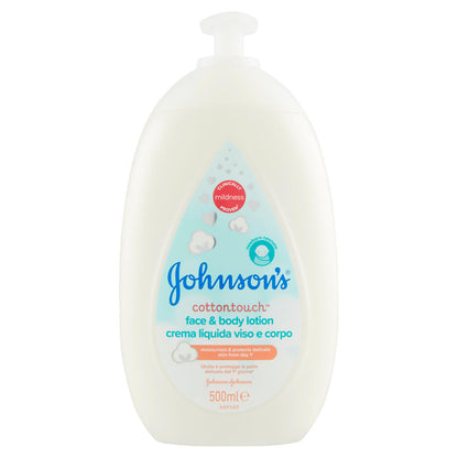 Johnson's Baby Crema Liquida Viso E Corpo Cottontouch, Per La Pelle Delicata Del Neonato, 500ml (25531385)
