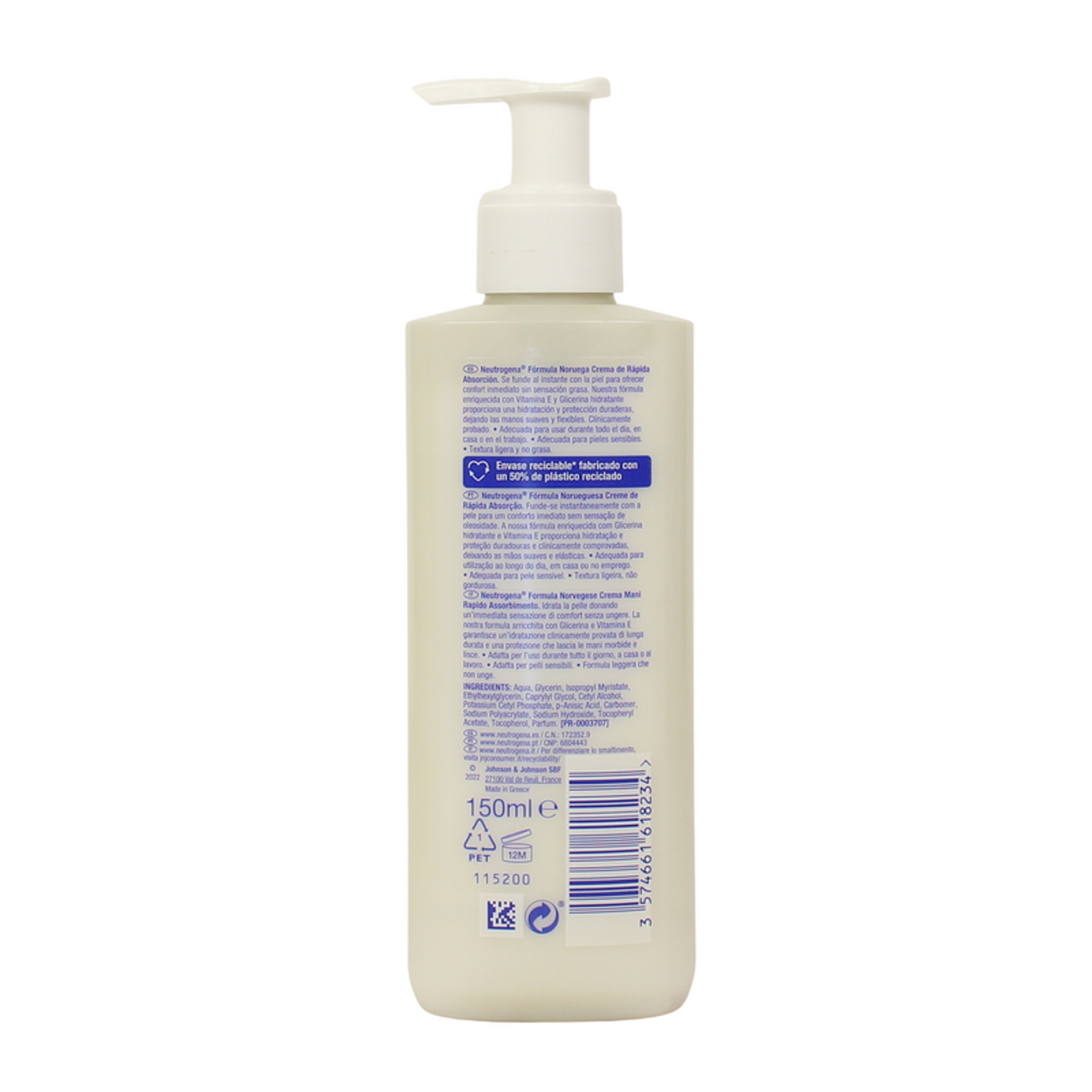 NEUTROGENA - Crema mani ad assorbimento rapido con erogatore - 150 ml (25562936)