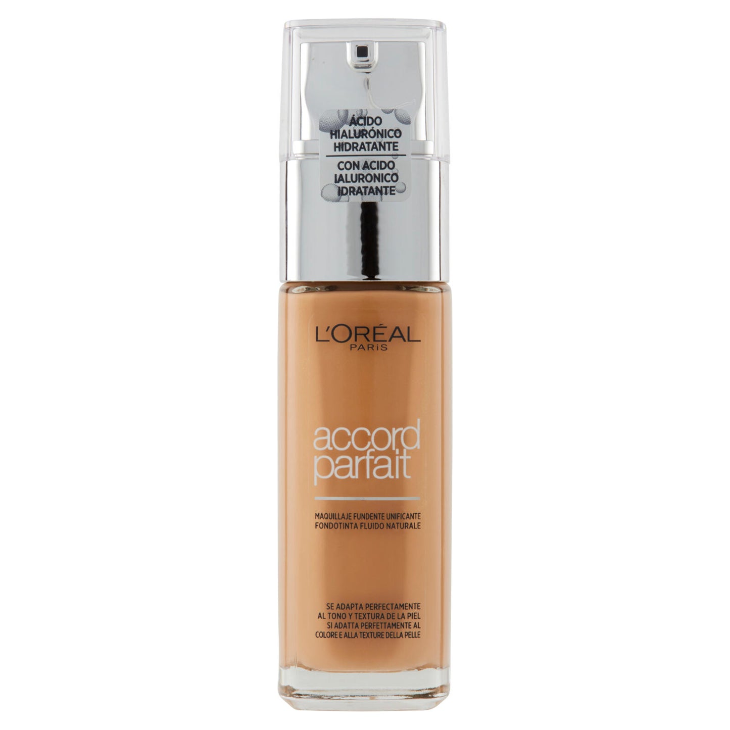 L'Oréal Paris Accord Parfait Fondotinta Liquido Arricchito con Acido Ialuronico 4.D/4.W Naturel Doré (25531645)