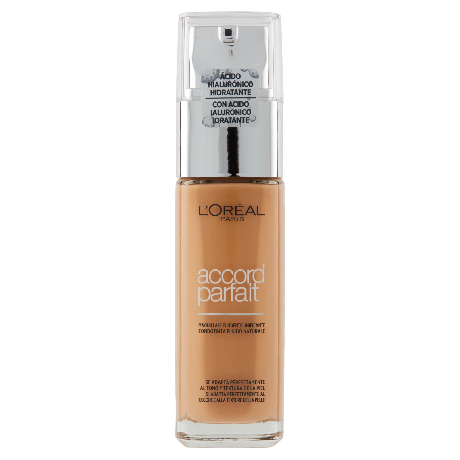 L'Oréal Paris Accord Parfait Fondotinta Liquido Arricchito con Acido Ialuronico 4.D/4.W Naturel Doré (25531645)