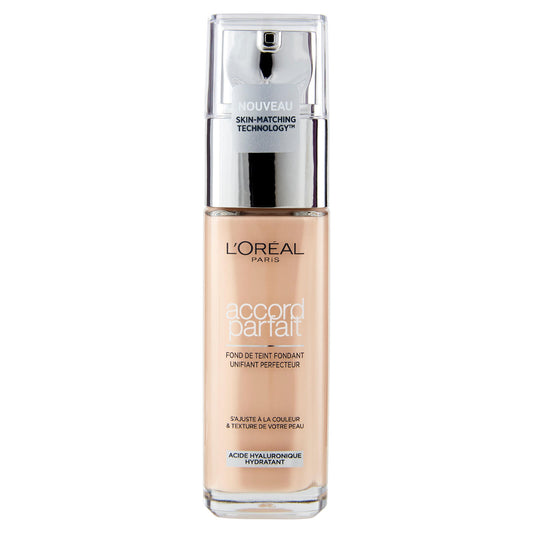 L'Oréal Paris Accord Parfait, Fondotinta Liquido con Acido Ialuronico, 2.N Vanille/Vanilla, 30 ml (25531671)