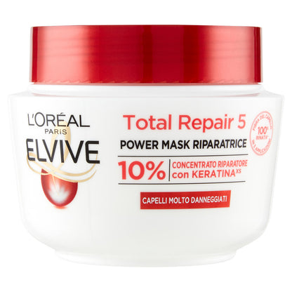 L'Oréal Paris Maschera Capelli Elvive Total Repair 5, Ricostituente per Capelli Sciupati 300 ml (25531968)
