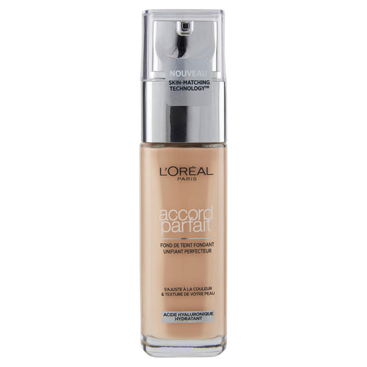 L'Oréal Paris Accord Parfait, Fondotinta Liquido con Acido Ialuronico, 2.D/2.W Amande Doré, 30 ml (25531669)