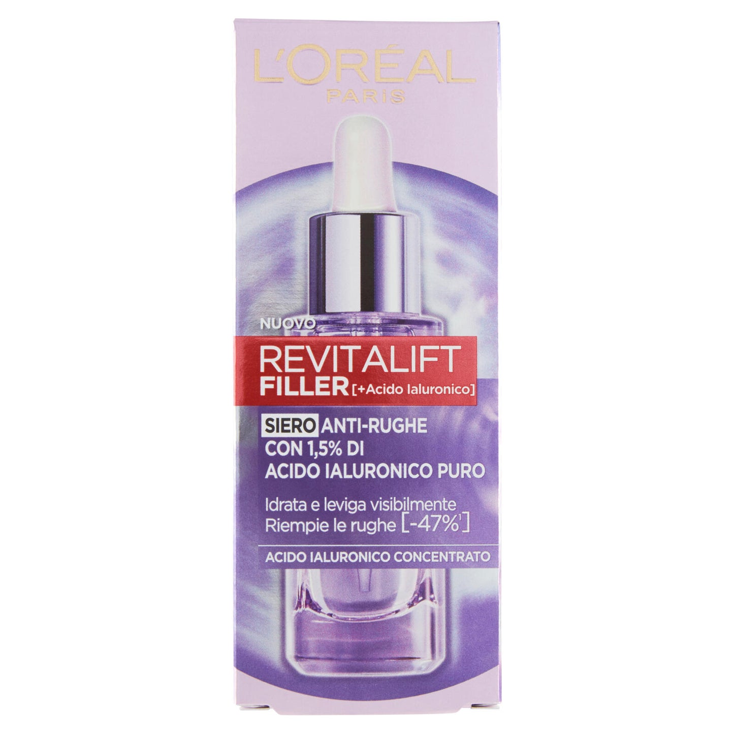L'Oréal Paris Siero Rimpolpante Revitalift Filler anti-rughe in pipetta, 30 ml (25532190)