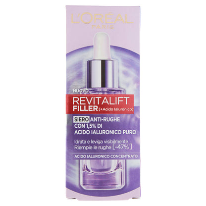 L'Oréal Paris Siero Rimpolpante Revitalift Filler anti-rughe in pipetta, 30 ml (25532190)