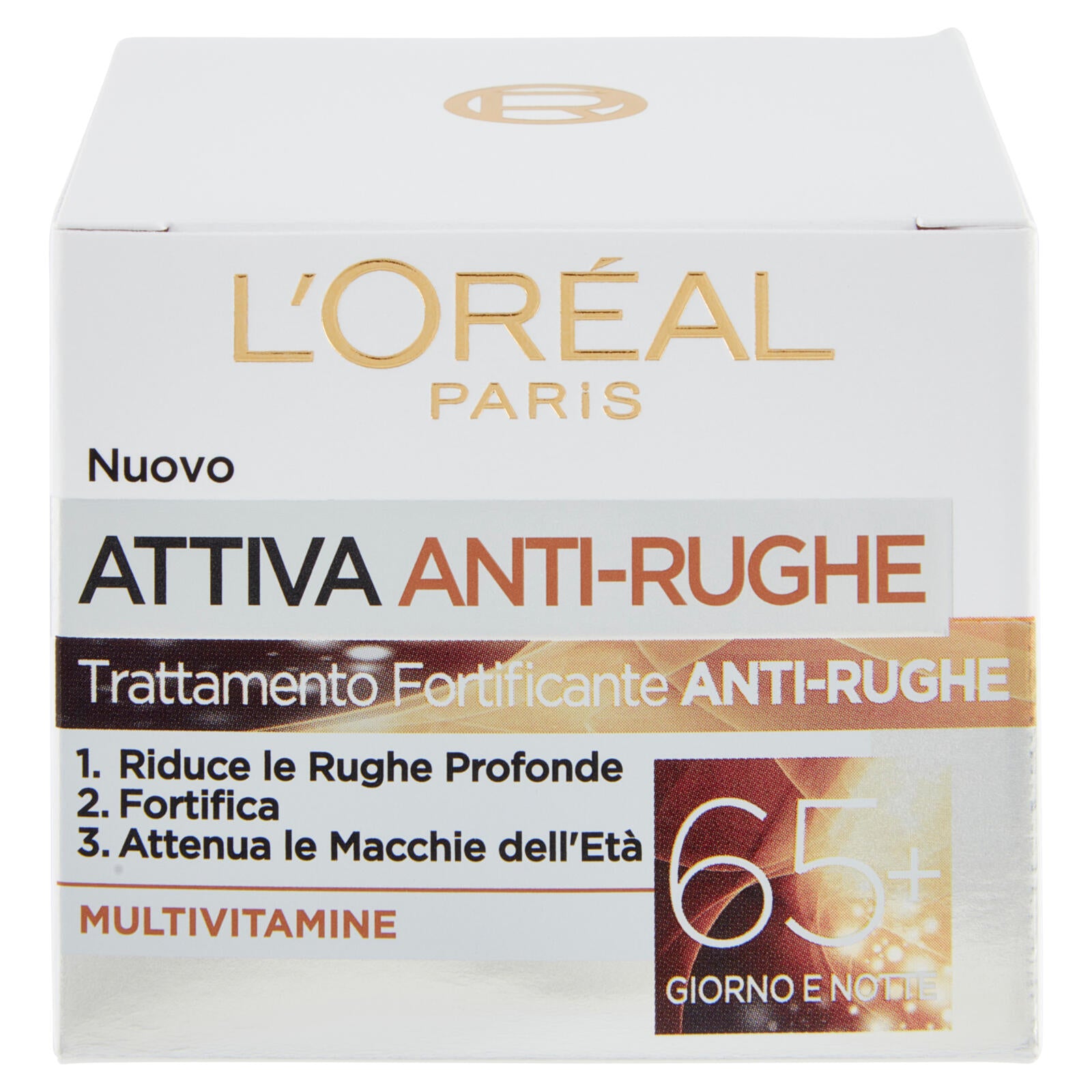 L'Oréal Paris Crema Viso Giorno e Notte Attiva Anti-Rughe, Trattamento Fortificante 65+ (25531773)