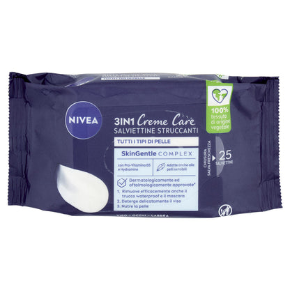 Nivea 3in1 Creme Care Salviettine Struccanti Tutti i Tipi di Pelle 25 pz (25563170)
