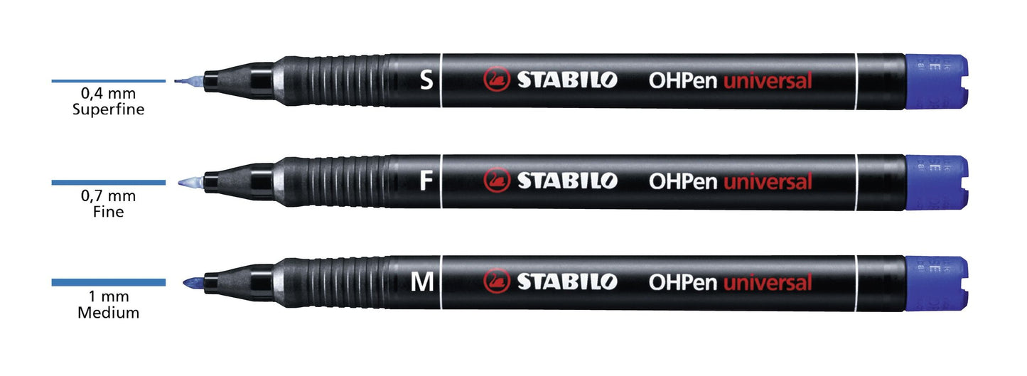 Marcatore - STABILO OHPen universal Permanente - Tratto Fine (0,7 mm) - Pack da 1 - Nero (25534190)
