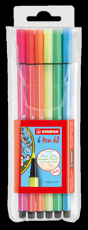 STABILO Pen 68 pennarello - astuccio da 6 pz. fluo (25608202)