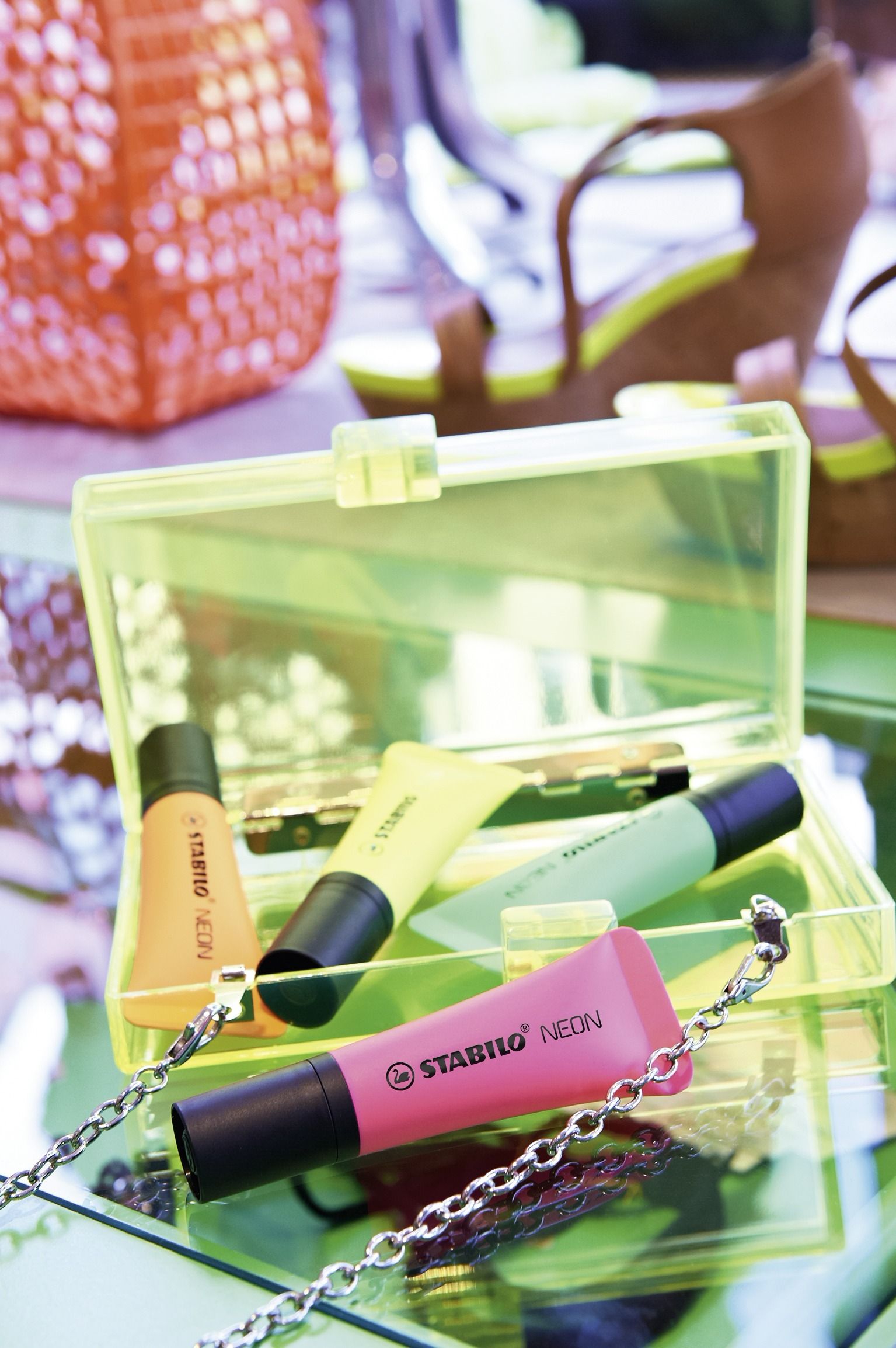 Evidenziatore - STABILO NEON - Retina da 4 - Giallo/Verde/Arancio/Rosa (25527009)