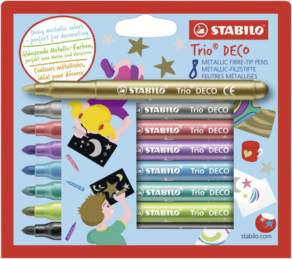 Pennarello metallizzato con punta XL - STABILO Trio DECO - Astuccio da 8 - Colori assortiti (25572640)