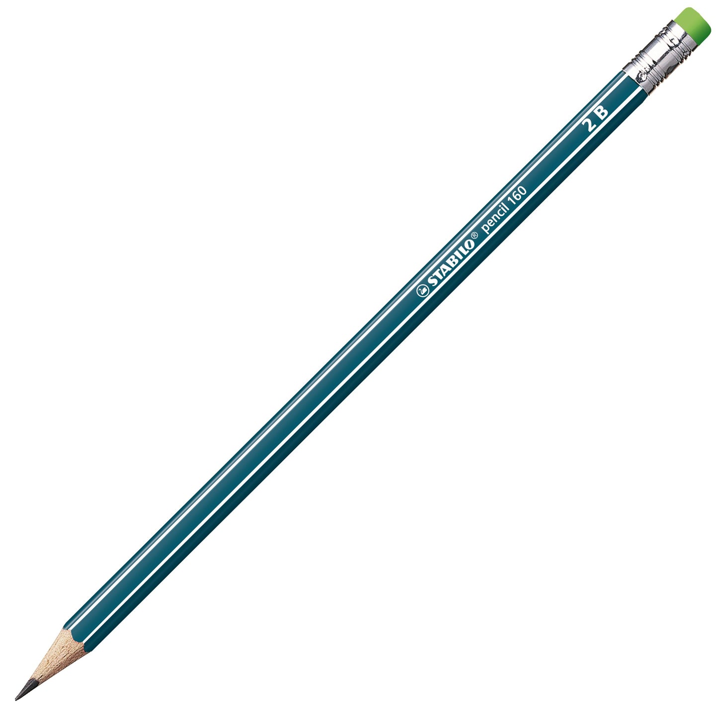 Matita in grafite - STABILO Pencil 160 con gommino - Petrolio - Gradazione 2B (25545197)
