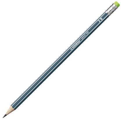 Matita in grafite - STABILO Pencil 160 - con gommino - Pack da 3 - Petrolio/Arancio/Giallo - Gradazione HB (25545176)