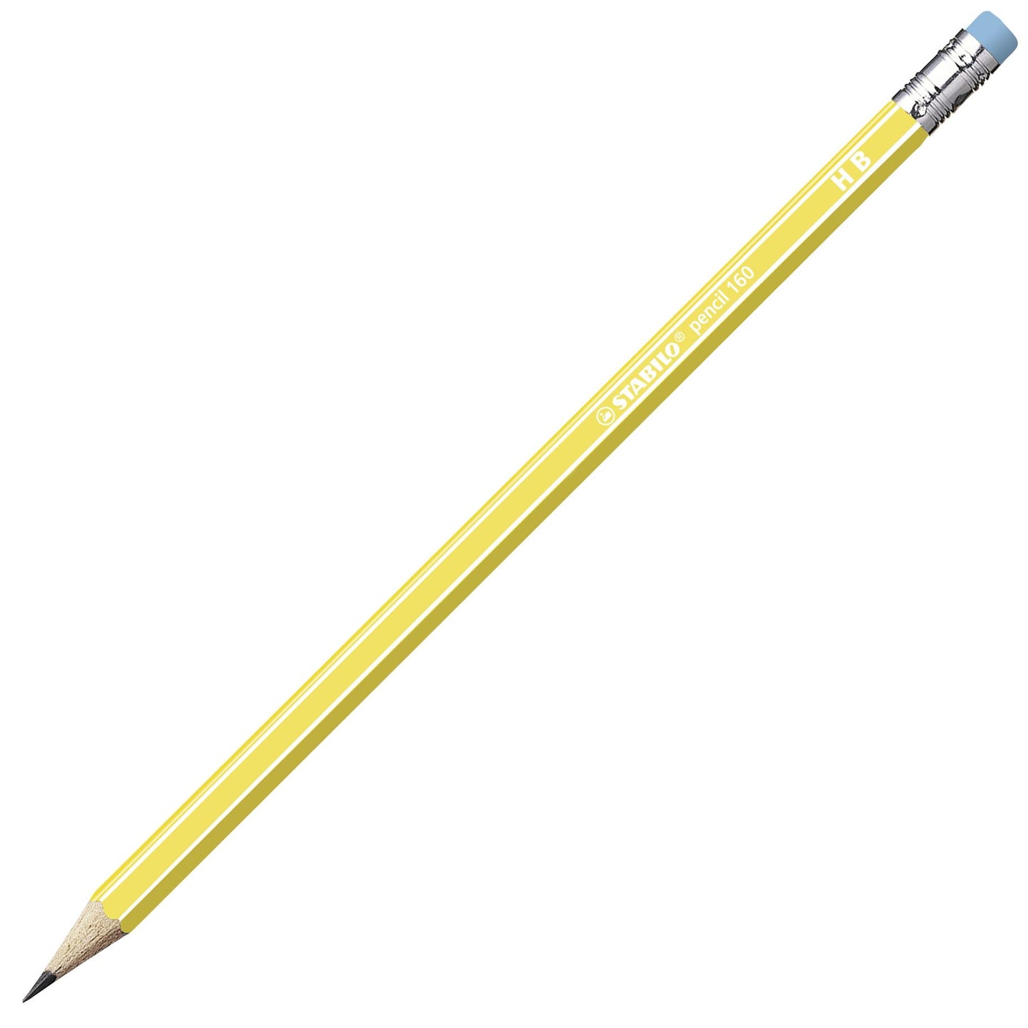 Matita in grafite - STABILO Pencil 160 - con gommino - Pack da 3 - Petrolio/Arancio/Giallo - Gradazione HB (25545178)