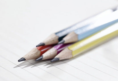Matita in grafite - STABILO Pencil 160 - con gommino - Pack da 3 - Petrolio/Arancio/Giallo - Gradazione HB (25545180)