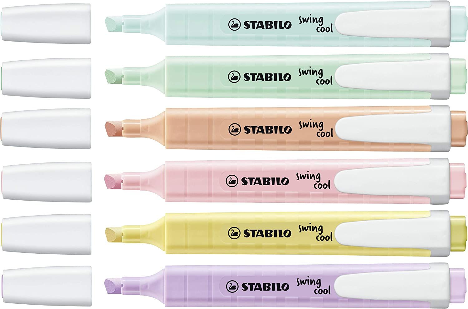 STABILO Pastel Collection Set – Confezione mista 13 pezzi: 6 swing cool pastel, 3 point 88, 3 pointMax, 1 righello stencil (25608155)