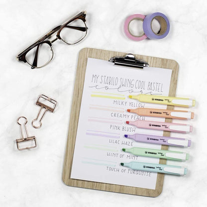 STABILO Pastel Collection Set – Confezione mista 13 pezzi: 6 swing cool pastel, 3 point 88, 3 pointMax, 1 righello stencil (25608160)