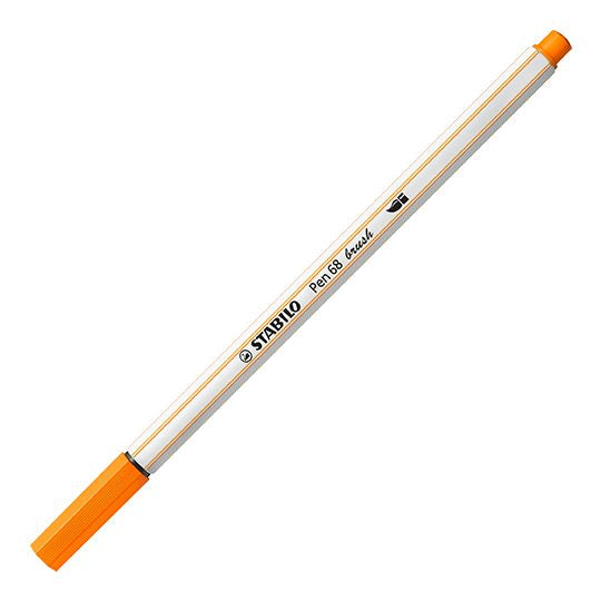 Pennarello Premium con punta a pennello - STABILO Pen 68 brush - Arancione (25575570)