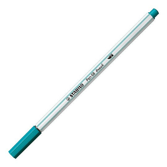 Pennarello Premium con punta a pennello - STABILO Pen 68 brush - Blu Turchese (25576051)