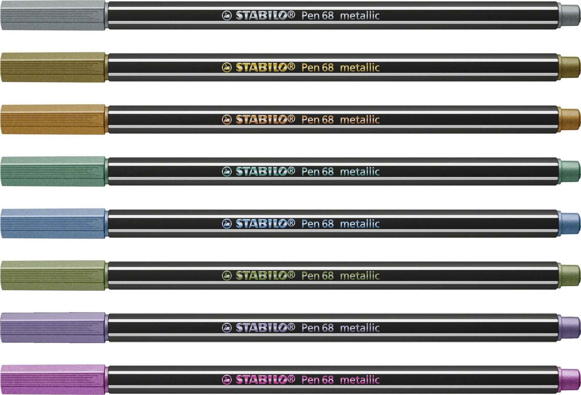 Pennarello Premium Metallizzato - STABILO Pen 68 metallic - Astuccio da 8 - con 8 colori assortiti (25577037)