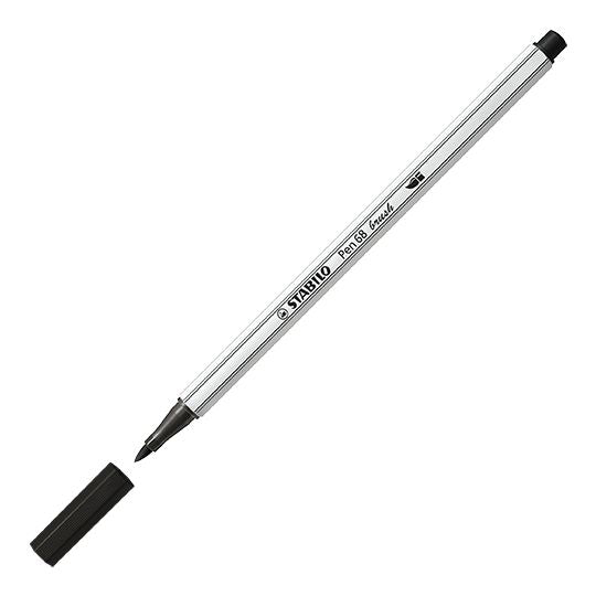 Pennarello Premium con punta a pennello - STABILO Pen 68 brush - Scatola in metallo da 15 - con 15 colori assortiti (25576561)