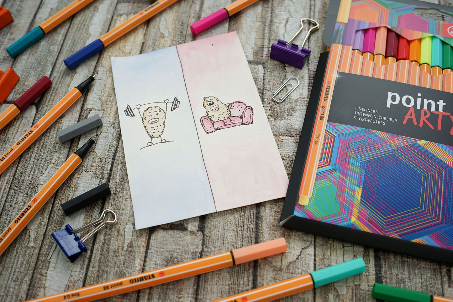 Fineliner - STABILO point 88 - ARTY - Astuccio da 24 con appendino - 24 colori assortiti (25528841)