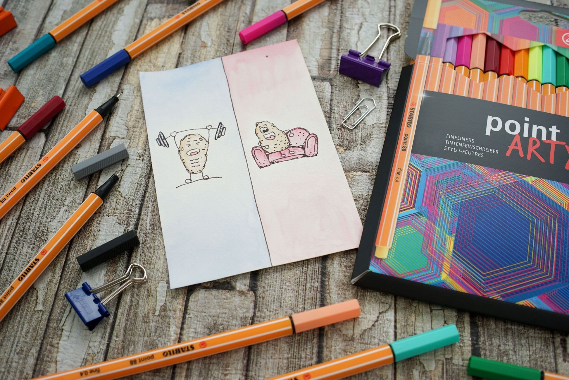 Fineliner - STABILO point 88 - ARTY - Astuccio da 24 con appendino - 24 colori assortiti (25528841)