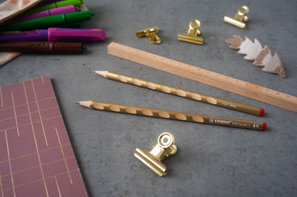 Matita Ergonomica triangolare - STABILO EASYgraph S Metallic per Destrimani in Oro - Confezione da 12 - Gradazione HB
 (25545068)
