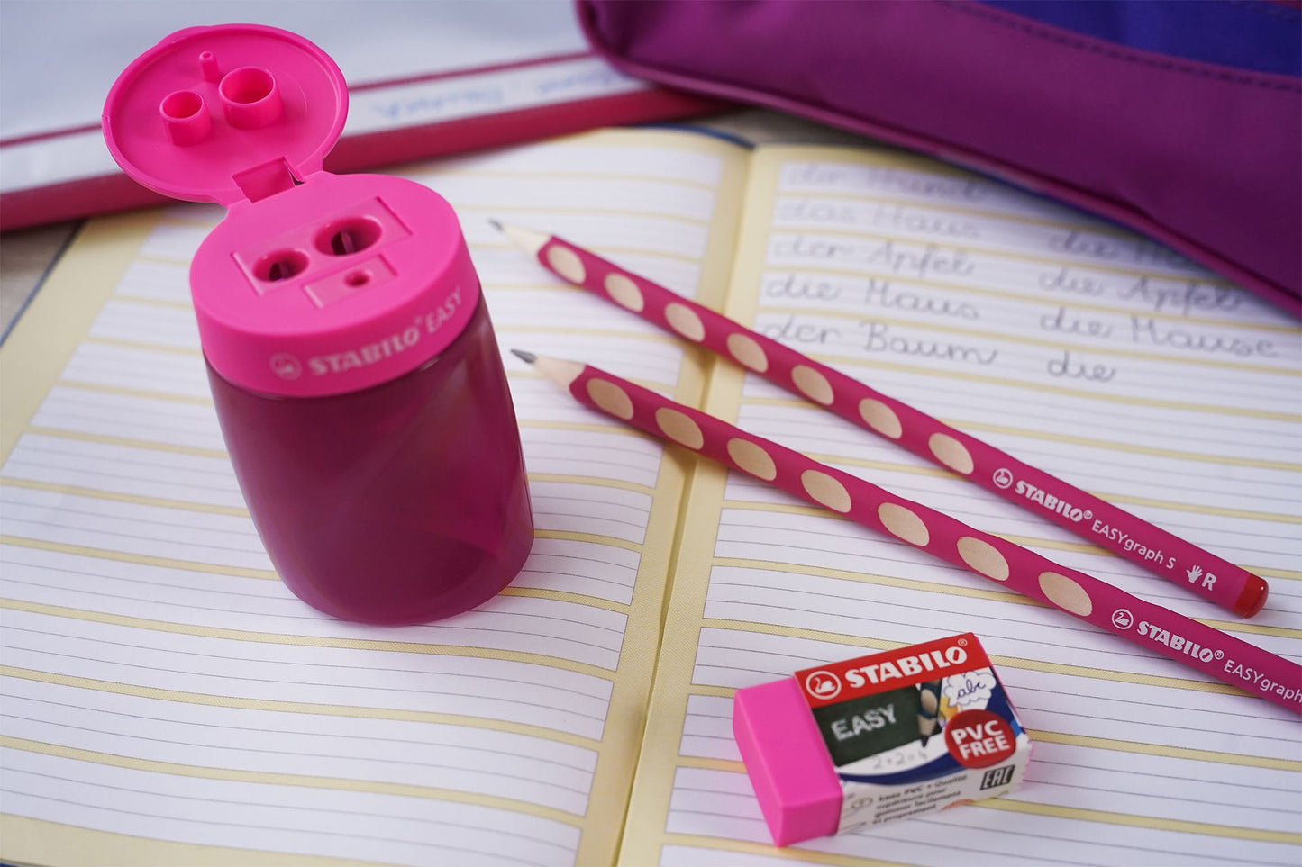 School Set - STABILO EASYgraph in Rosa per Mancini - con Gomma + Temperino (25591589)