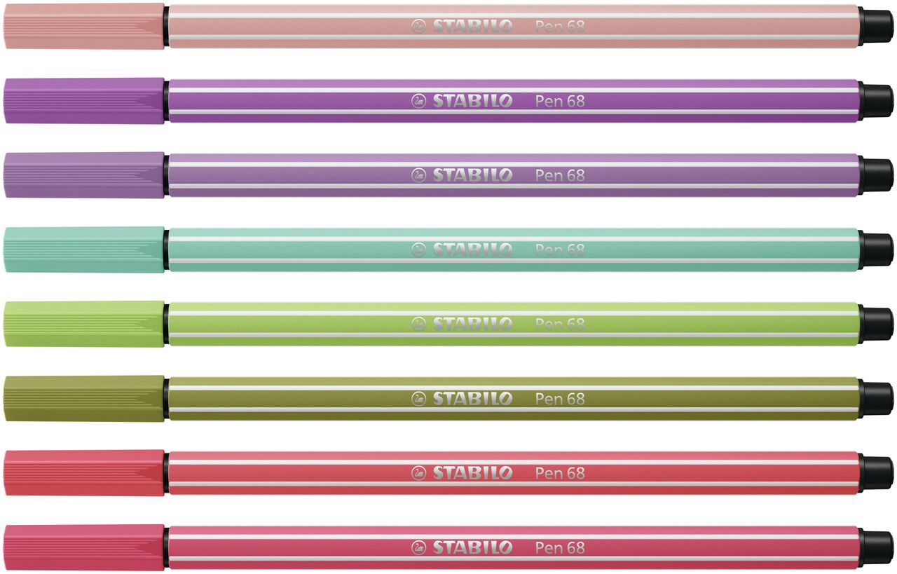 Pennarello Premium - STABILO Pen 68 - New Shades - Astuccio da 8 - Colori assortiti (25573697)
