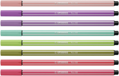 Pennarello Premium - STABILO Pen 68 - New Shades - Astuccio da 8 - Colori assortiti (25573697)