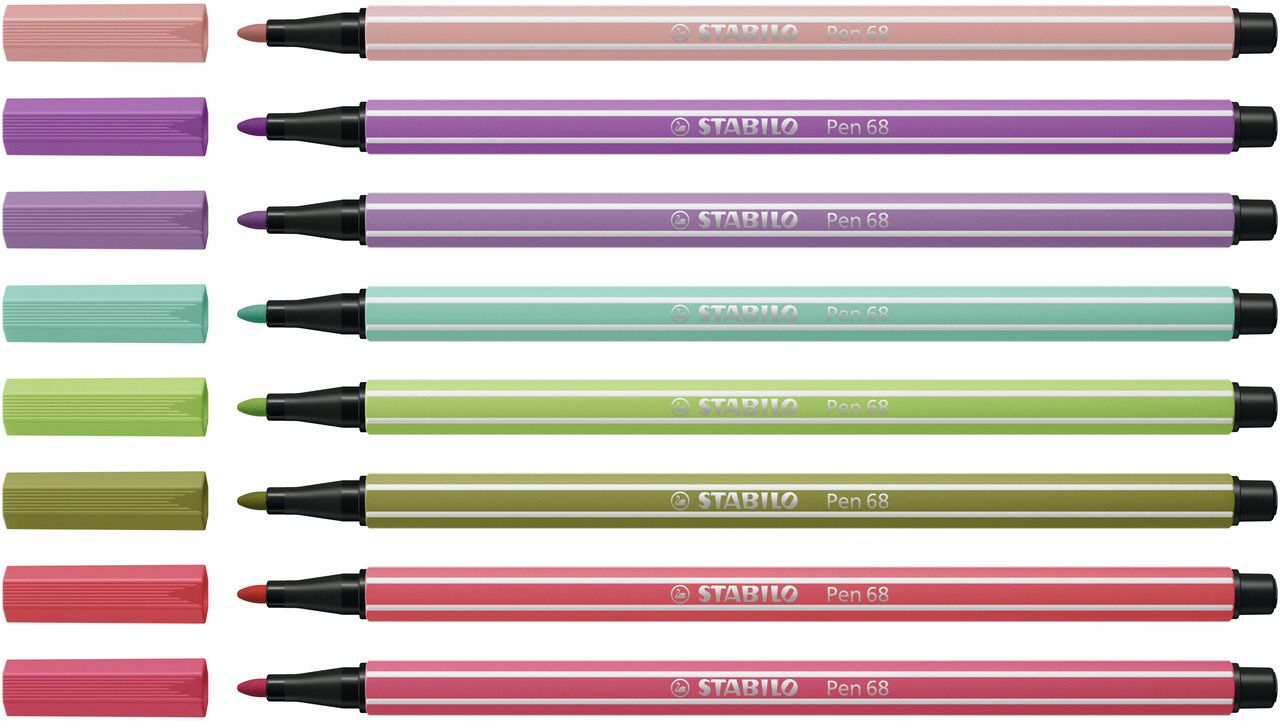 Pennarello Premium - STABILO Pen 68 - New Shades - Astuccio da 8 - Colori assortiti (25573698)