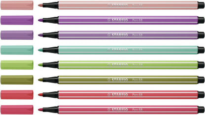 Pennarello Premium - STABILO Pen 68 - New Shades - Astuccio da 8 - Colori assortiti (25573698)