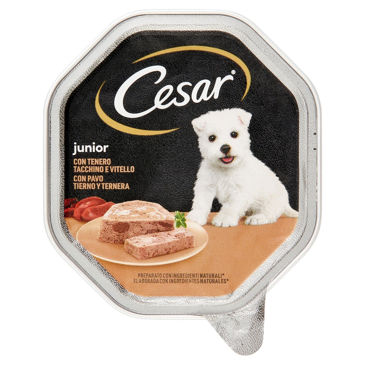 Cesar Junior Cibo Umido Cane in Vaschetta con Tenero Tacchino e Vitello 150 g (25522085)