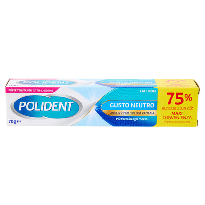 Polident Gusto Neutro, adesivo per protesi dentale, Forte tenuta per tutto il giorno, 70g (25579992)