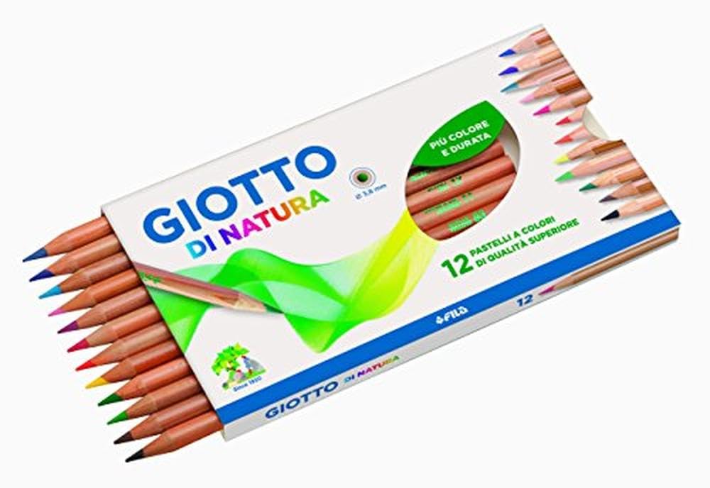 Giotto 240600 - Astuccio di Natura 12 Pastelli Colorati (25530646)