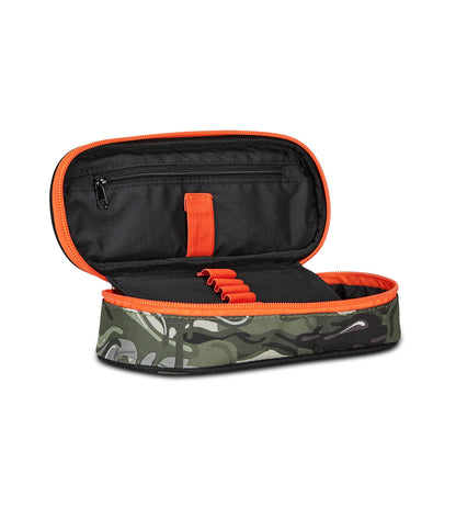 Seven Portapenne Scuola Round Plus, Verde Arancione, Lightventure, Bustina Ovale Con Tasca Interna ed Elastici Porta Penne, Accessori Zaino, Elementari, Medie, Superiori, Bambino Ragazzo (25580746)