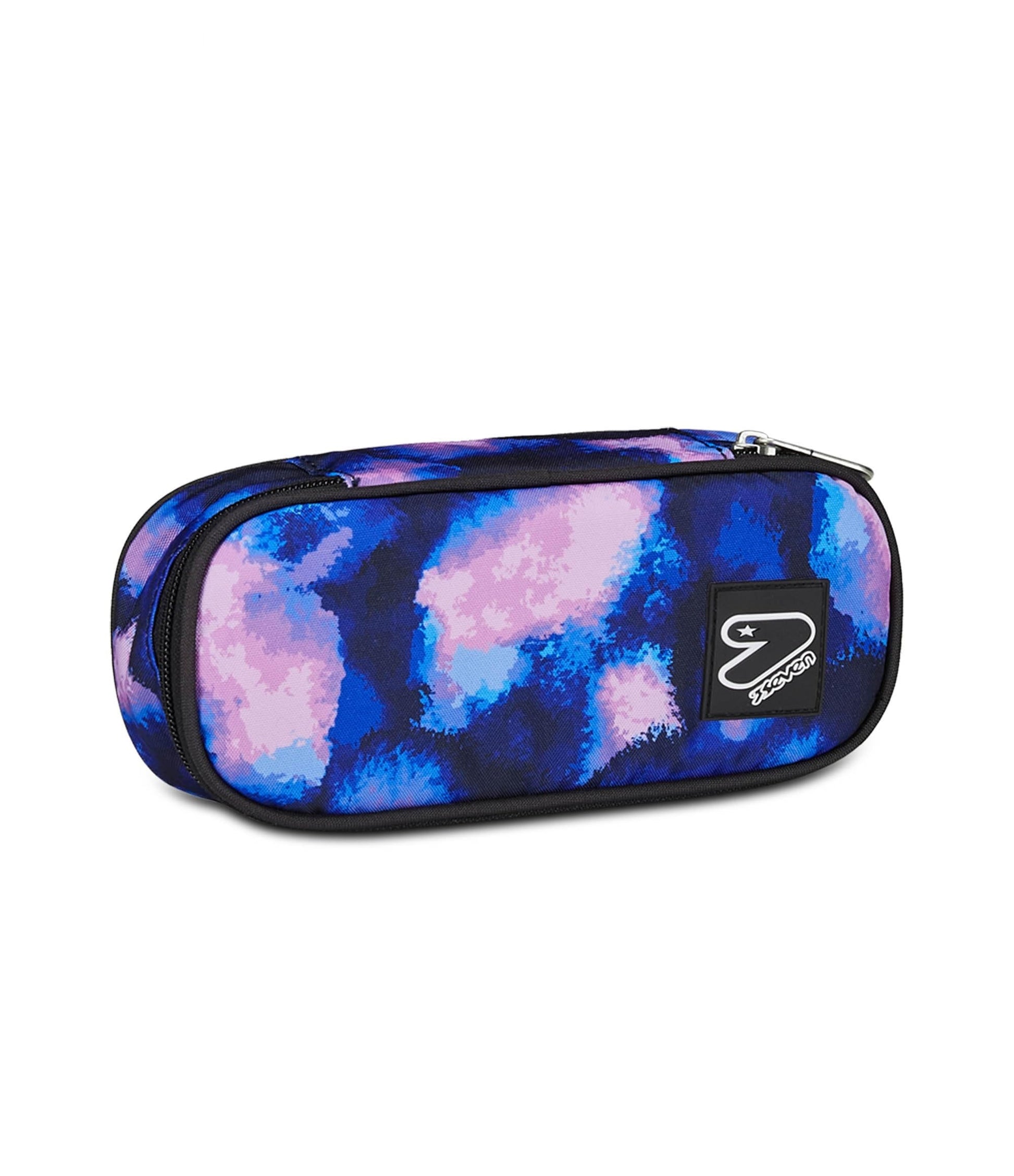 Seven Portapenne Scuola Round Plus, Blu, The Double, Bustina Ovale Con Tasca Interna ed Elastici Porta Penne, Accessori Zaino, Elementari, Medie, Superiori, Ragazzo Ragazza (25581107)