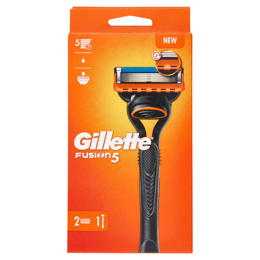 Gillette Rasoio Uomo Fusion5 a 5 lame, 1 Manico + 2 Lamette Barba (25530555)