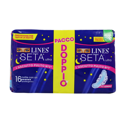 LINES - Assorbenti LINES SETA ULTRA NOTTE CON ALI - 16 pz (25533404)