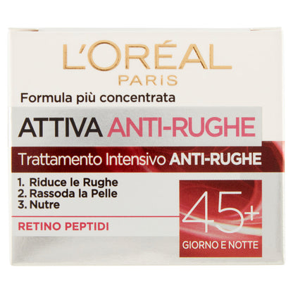 L'Oréal Paris Attiva Anti-Rughe Crema Viso 45+, Trattamento Intensivo Anti-rughe, 50 ml (25531699)