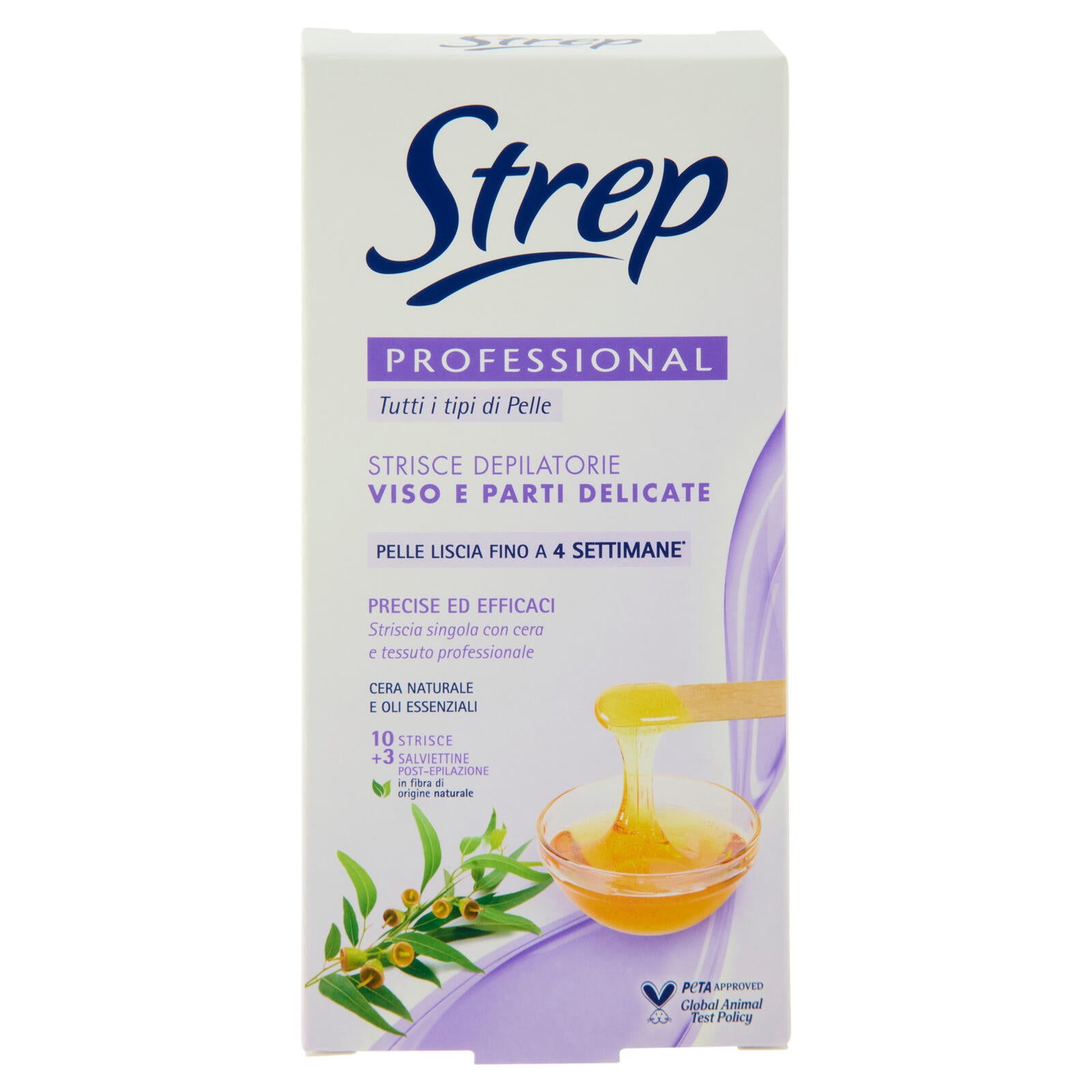 Strep Professional Strisce Depilatorie Viso e Parti Delicate 10 Strisce + 3 Salviettine (25608572)